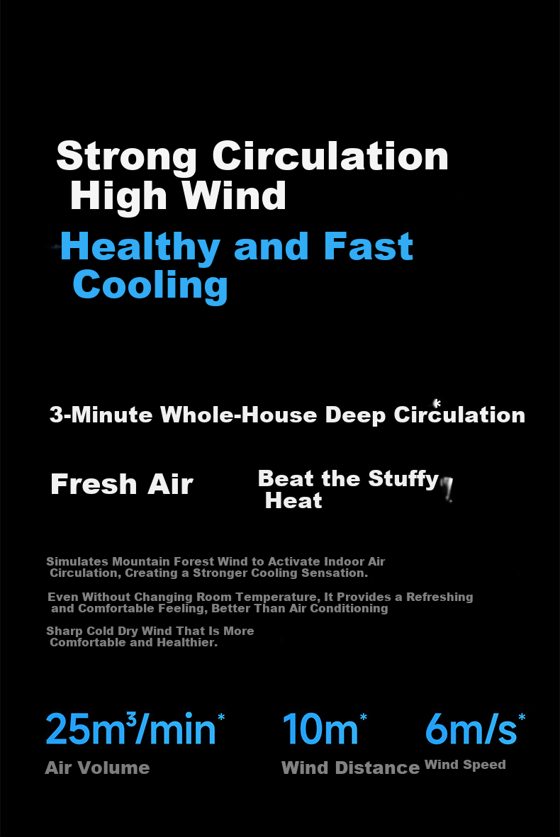 Skyworth Iceland Air Circulation Fan, 2025 High-Power Quiet Floor-Standing Dual-Use Electric Fan with Wide-Angle Oscillation Q523, White And Coffee Color 5
