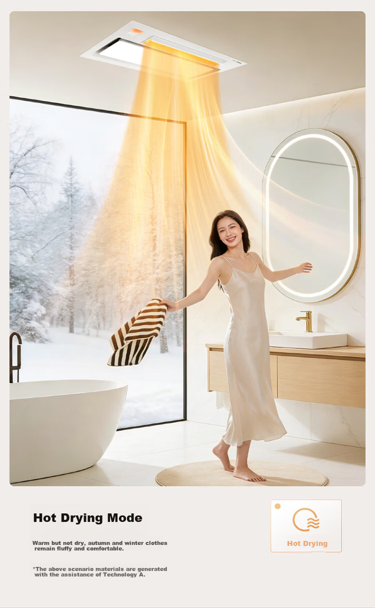 Panasonic Smart Bathroom Heater with Warm Air, Lighting, and Exhaust Integration 2026 New Model, R7 Air Constant Temperature Bath Heater with Light 12