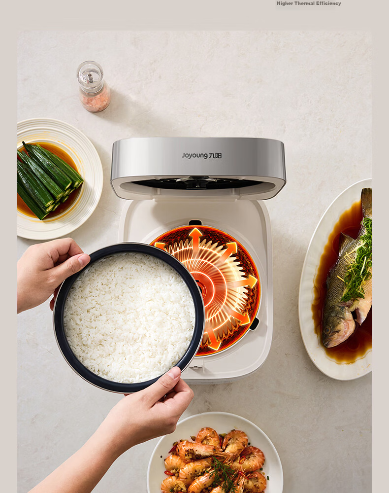 Joyoung 0 Fluoride Series Enamel Titanium IH Rice Cooker 4L 1200W Titanium Inner Pot 3-4 People Non-Teflon 6A Micro Pressure FF-PR1H02 (4L) 11