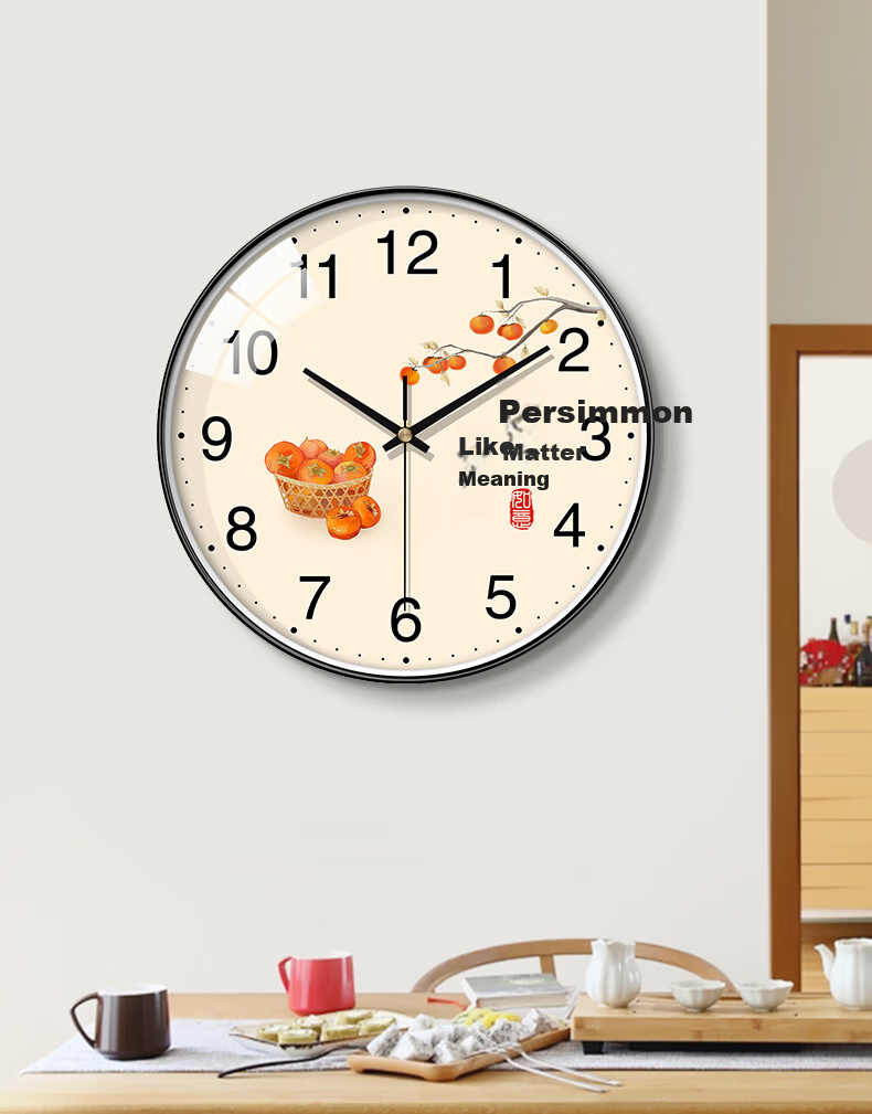 BBA Wall Clock Living Room Prosperity New Chinese Style Creative Dining Room Decorative Quartz Wall Clock 25cm 4