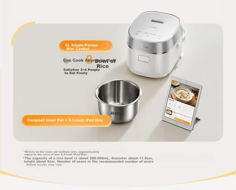 Midea Petal Pro 2.0 IH Heating Rice Cooker 4L for 5-8 People with Titanium Platinum Pot Multi-Functional Steaming and Cooking Rice Cooker MB-40HB9 24