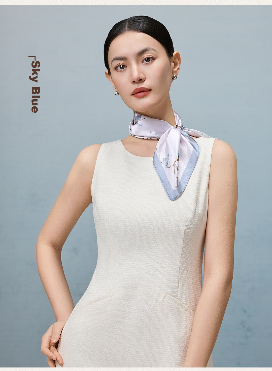 Shanghai Story Spring New Women's 100% Mulberry Silk Small Square Scarf Gift Box for Mom Birthday and Girlfriend Gift 9