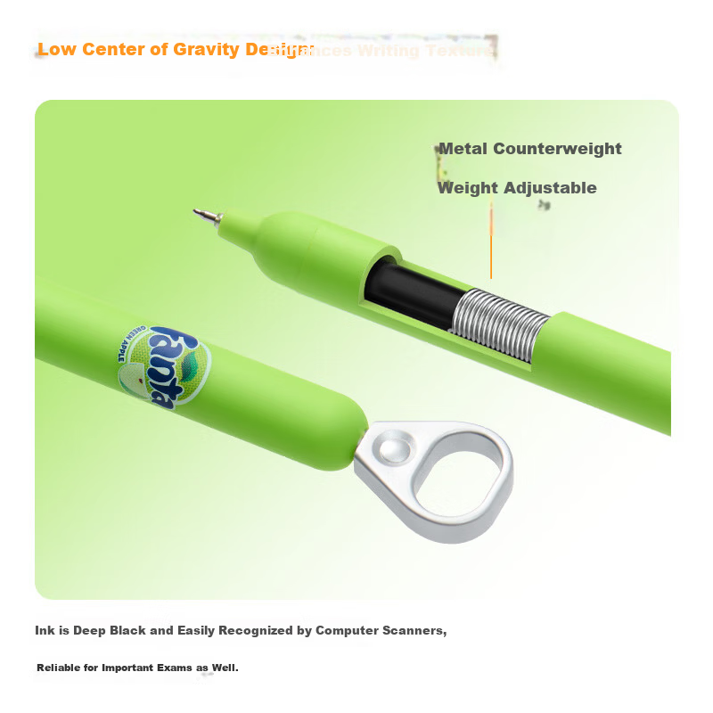 KACO Fanta Collaboration Black 0.5mm Retractable Unisex Gel Pen Student Use Quick-Dry Signature Pen High-Value Large Capacity Carbon Ink Cherry - Single Black Pen