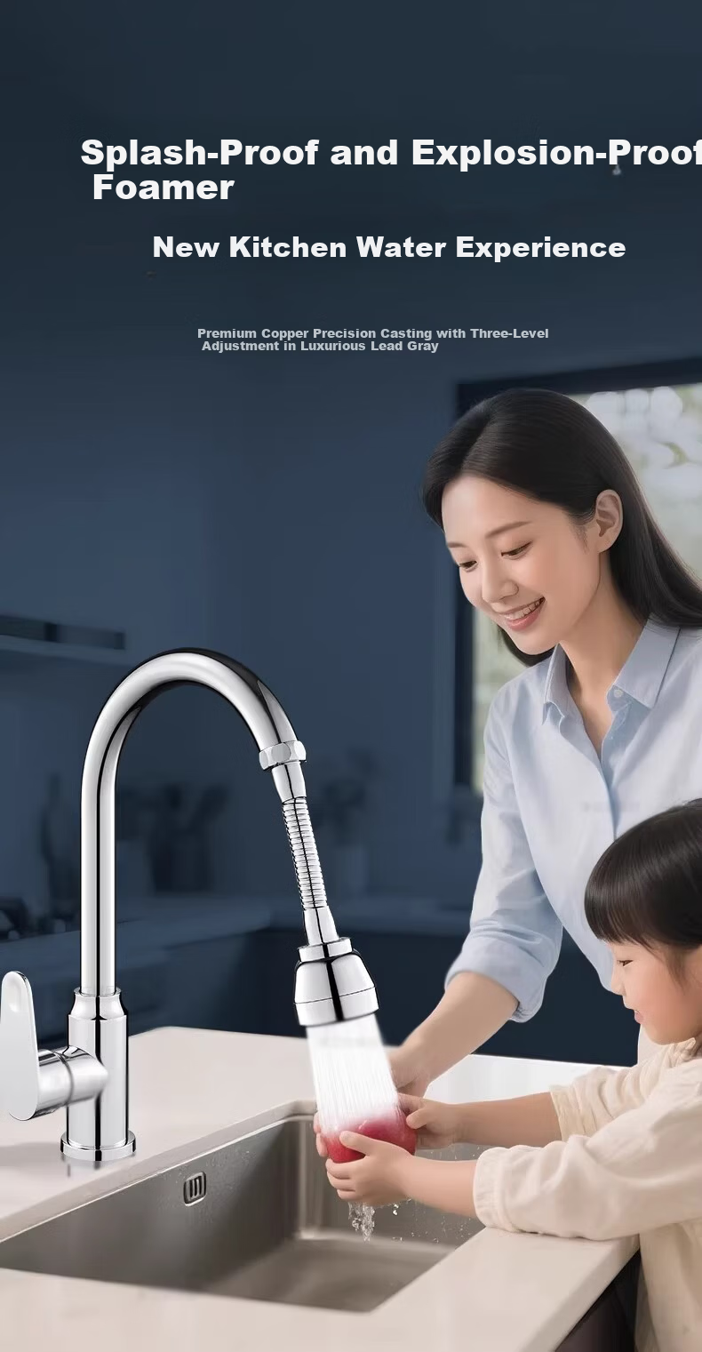 Denwalk [Germany] Kitchen Faucet Brass Spout Long Extension Booster Aerator Three-Mode Splash-Proof V-Shaped Nozzle 5