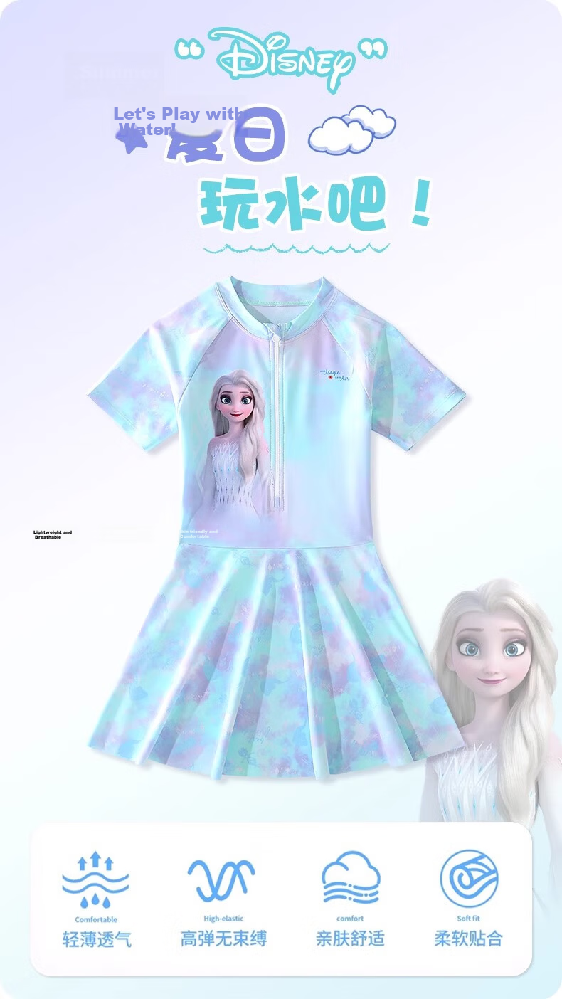 Disney Kids Girls Swimwear Cute Sun Protection Frozen Girl Swimsuit D35477 Light Pink Size 120 1