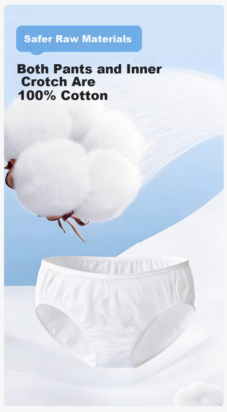 Beianshi Disposable Women's Sterilized Maternity Postpartum Travel Portable Underwear 5-Pack L 5