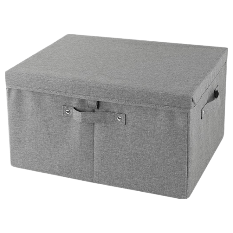 EACHY Fabric Storage Box for Clothes, Foldable Wardrobe Organizer, 60L, Dark Gray