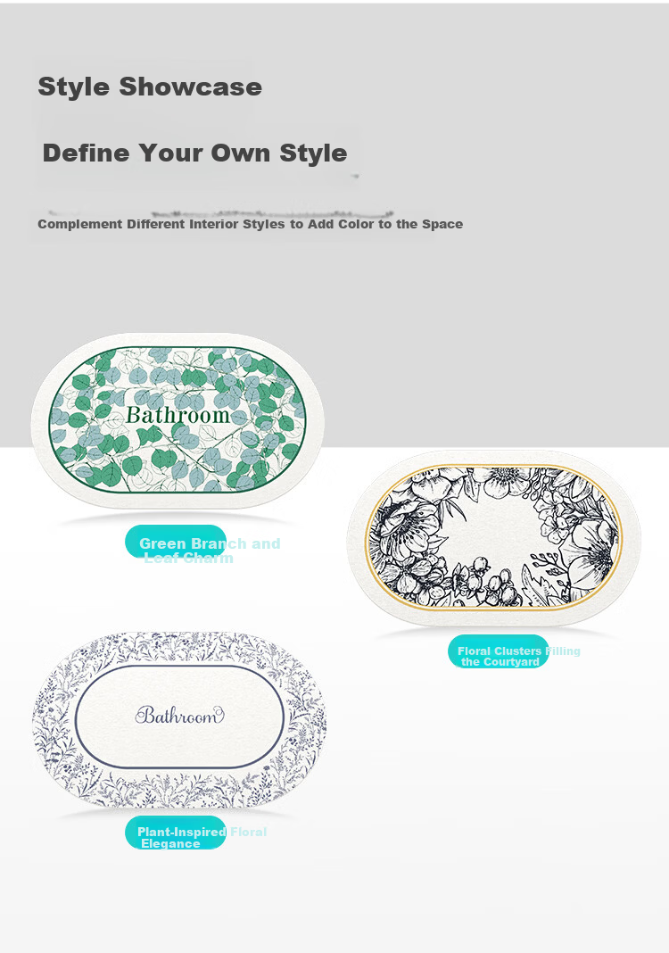 Dajiang Hard Diatom Mud Water Absorption Mat Bathroom Floor Mat Toilet Door Foot Mat 39x60cm 6