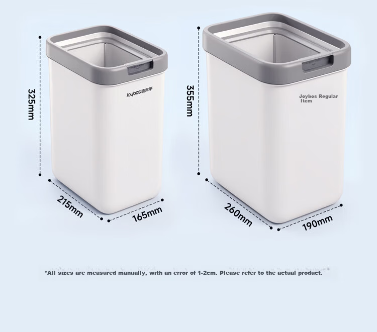 Jiabangshu 8.9L Large Lidless Trash Can for Office Dormitory Home Living Room Kitchen Bathroom Trendy Wastebasket 10