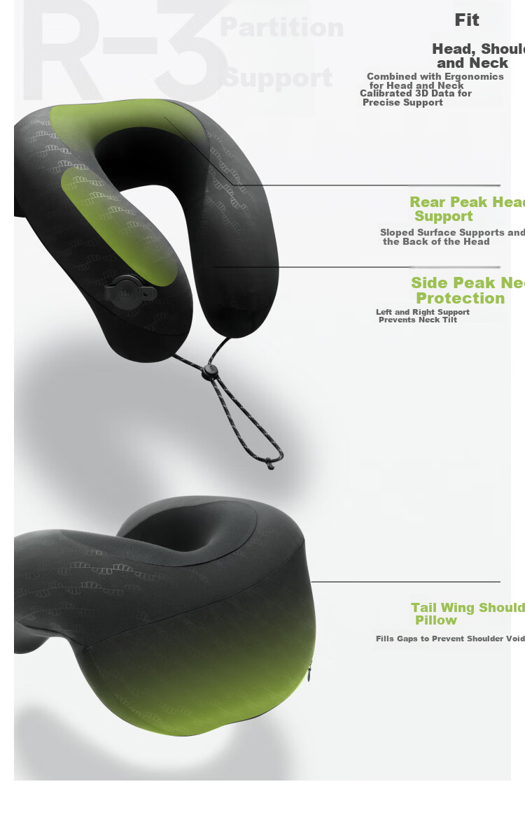 Beneunder Inflatable U-Shaped Neck Pillow Outdoor Travel Portable Full Support Neck Cushion LC612 8