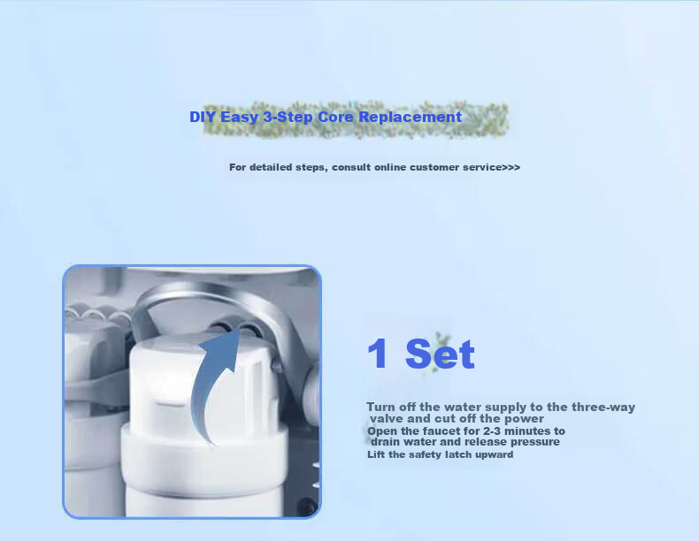 Midea Water Purifier Filter Cartridge - Compatible with 1686A/1686B/1790A/1790B/1598A-400G WAH400-01 and S1 Series - RO400G Reverse Osmosis Filter Cartridge 4