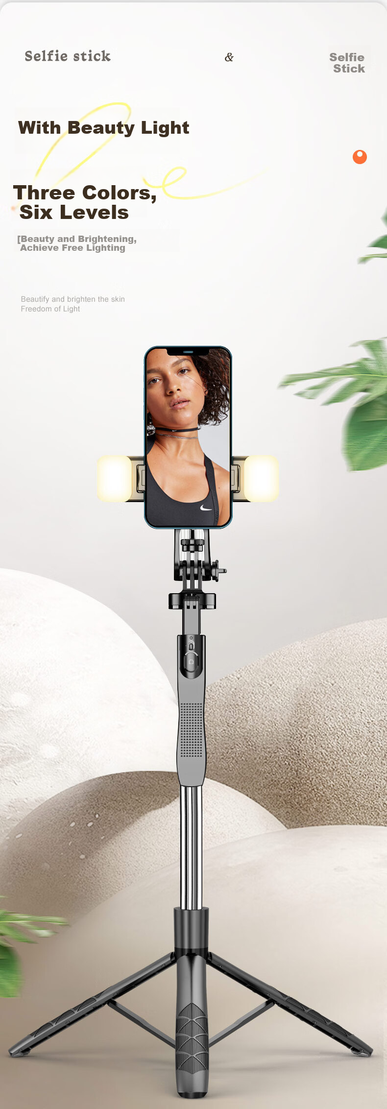 Liangdianpai L16SS Selfie Stick Tripod Selfie Tool Floor Phone Holder Anti-Shake Photo Universal Live Streaming Stand 360-Degree Rotating Handheld Travel Portable Outdoor Shooting Mount 5