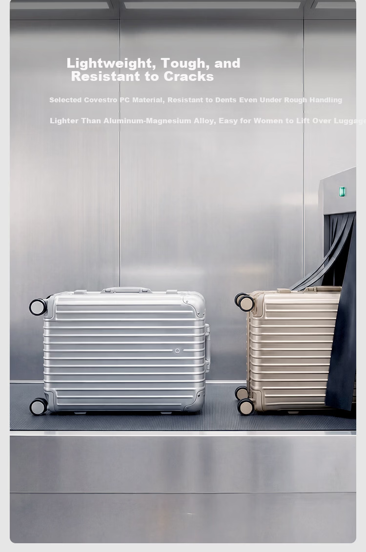 JD Jingzao "Interstellar" Slim Aluminum Frame Luggage Large Capacity Carry-On Durable High-Value Frost Moon Silver 20 Inch 3