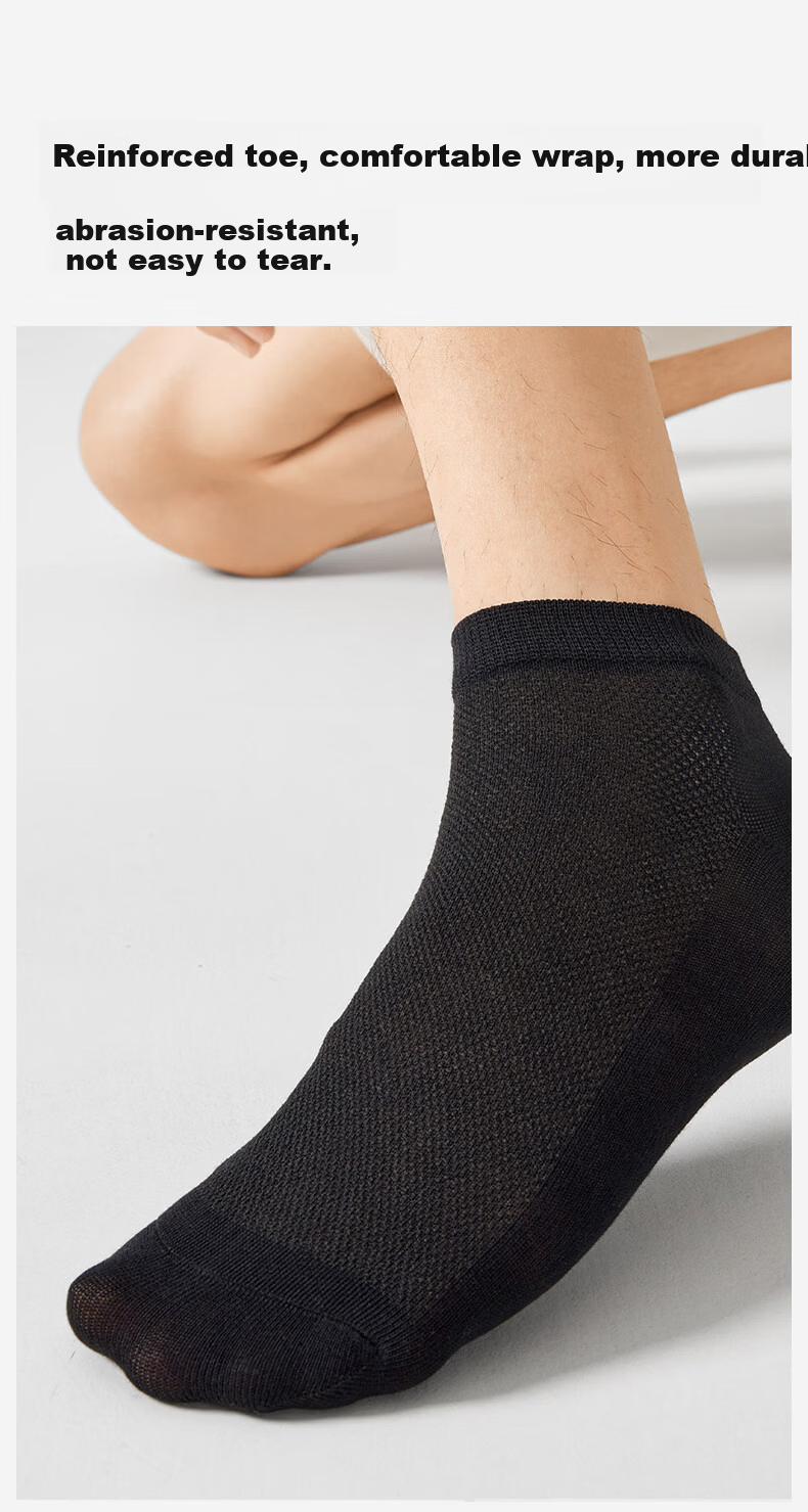 Miiow Disposable Socks New Spring Summer Breathable Mesh 10A Antibacterial Unisex Wash-Free White 10 Pairs 9