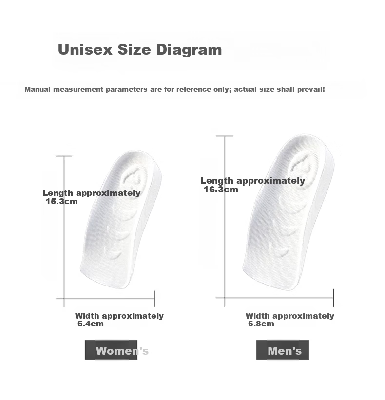 Gouge Snail Height-Increasing Insoles for Men, Arch Support, Comfortable, Invisible White, Men's Style 1.5CM, One Size Fits All, 1 Pair 15