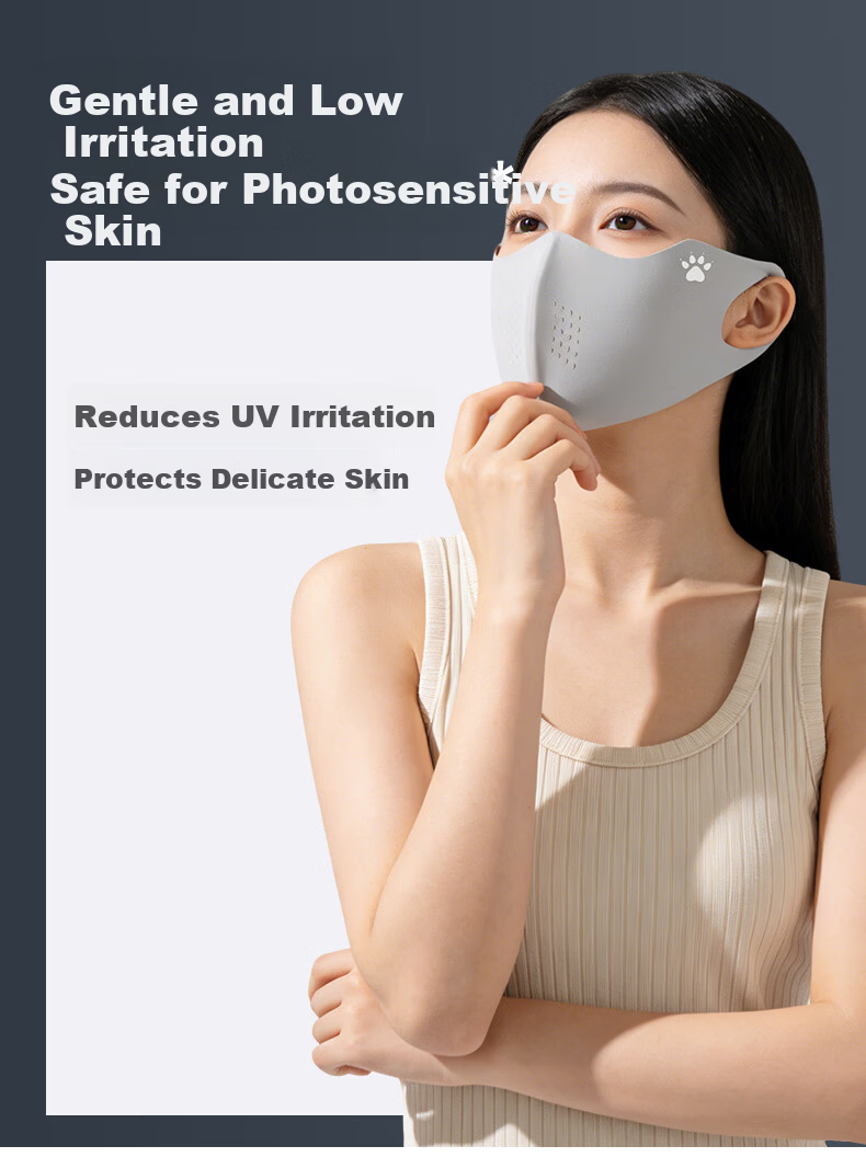 KELME Black UV Protection Face Mask for Women, High-Value Anti-Sunburn Eye Protection, Slimming Ice Silk Cooling Summer Face Cover 4