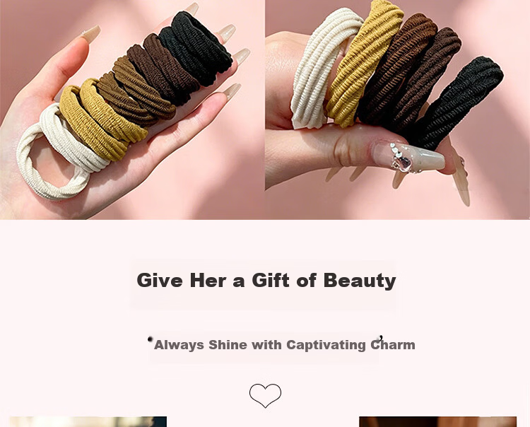 Beauty Note High Elastic Hair Tie for Women, Hair Band, No Hair Damage, Rubber Band, Student Hair Accessory for High Ponytail and Bun 9