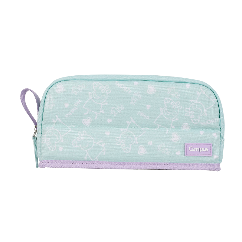 KOKUYO Peppa Pig Collaboration Standing Pencil Case High-Quality Student Exam Pencil Bag Multifunctional Portable Stationery Box Green 1 Piece WSG-PC7M39-3