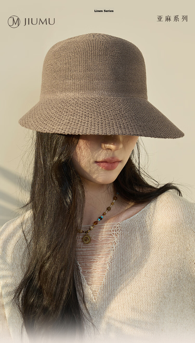 JIUMU Women's Sun Protection Bucket Hat Summer Outdoor Face-Shielding Beach Vacation Hat 1