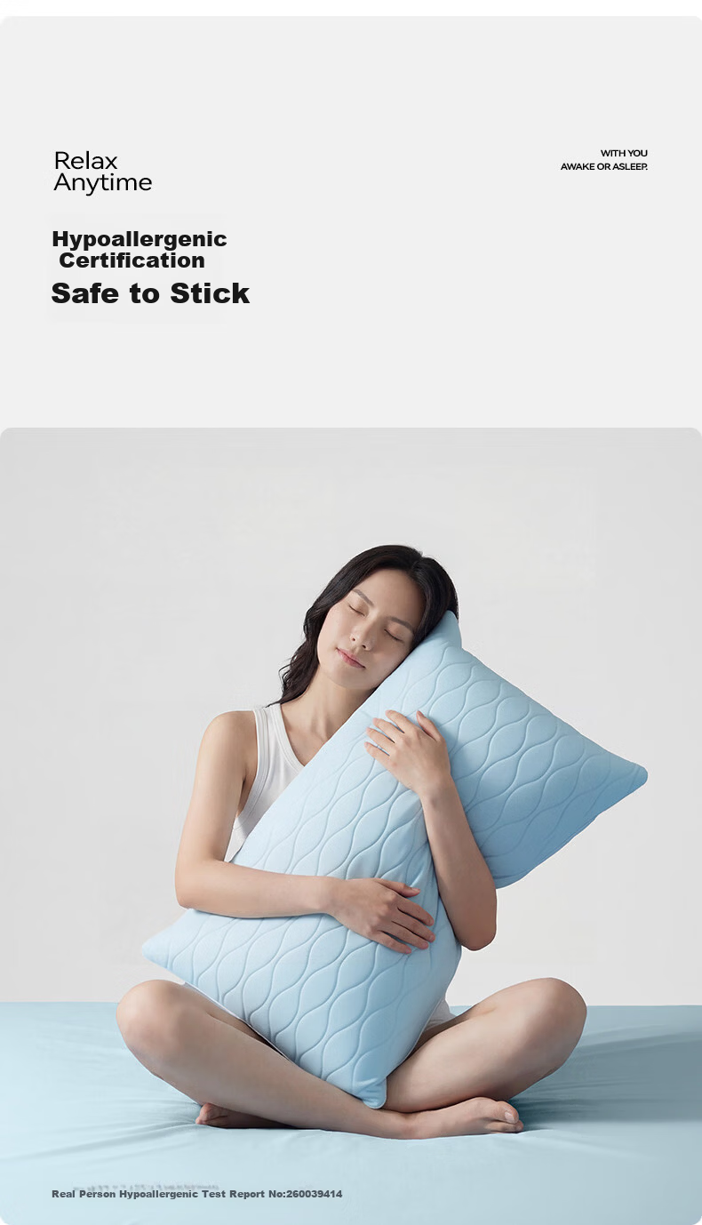 Huishui Huhu Cooling Pillowcase A-Class Antibacterial Mite-Resistant Summer Pair 48*74cm Ice Silk Breathable Solid Color Pillowcases 9