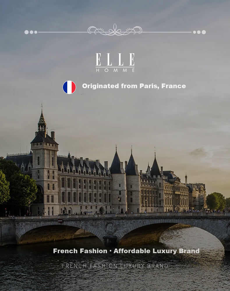 ELLE HOMME French Brand Men's Genuine Leather Belt First Layer Cowhide Pin Buckle Belt Gift Box Birthday Present for Boyfriend Husband 1