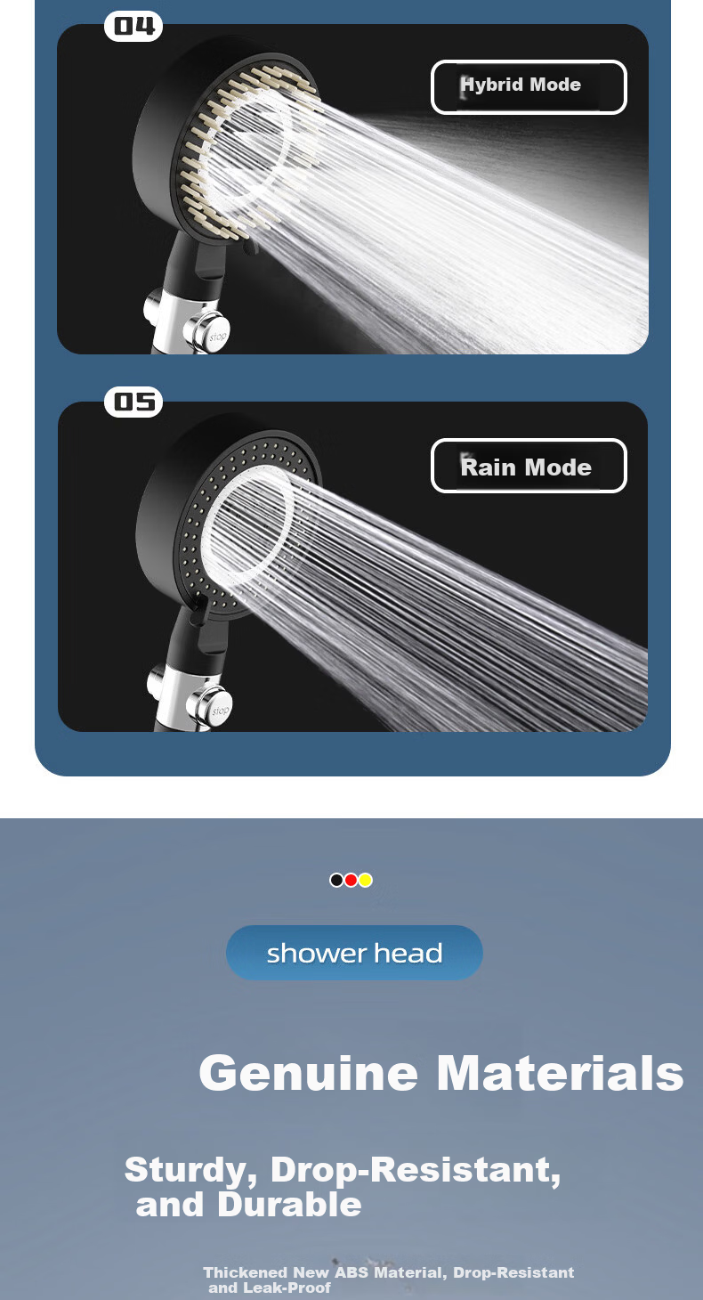 JROR [Germany] High-Pressure Single Spray Shower Head Bathroom Super Strong Water Flow Thermostatic Filtered Shower Head 11