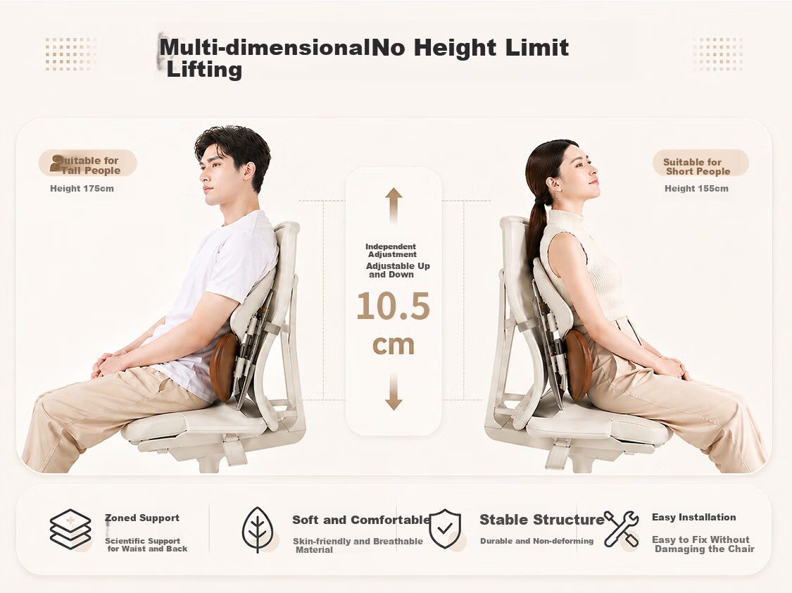 Bubble Waist Support Lumbar Cushion Ergonomic Backrest Car Office Seat Lumbar Pillow Long Sitting Relief Father's Day Gift 8