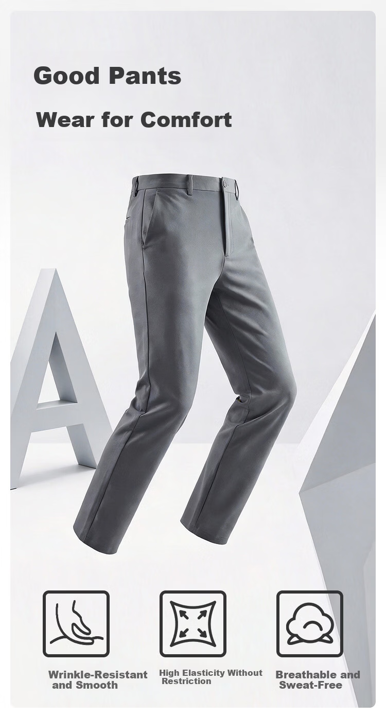 JD Jingzao Anti-Wrinkle Business Dress Pants Men's Casual Trousers Summer New Business Suit Pants Gray 38 3
