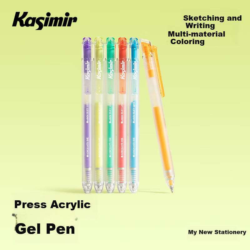 Cashmere Retractable Acrylic Gel Pen Colorful Gel Pen Student Stationery Drawing Journal Pen Large Capacity Rollerball Pen Exam Review Highlight Marker - Galaxy 3-Pack