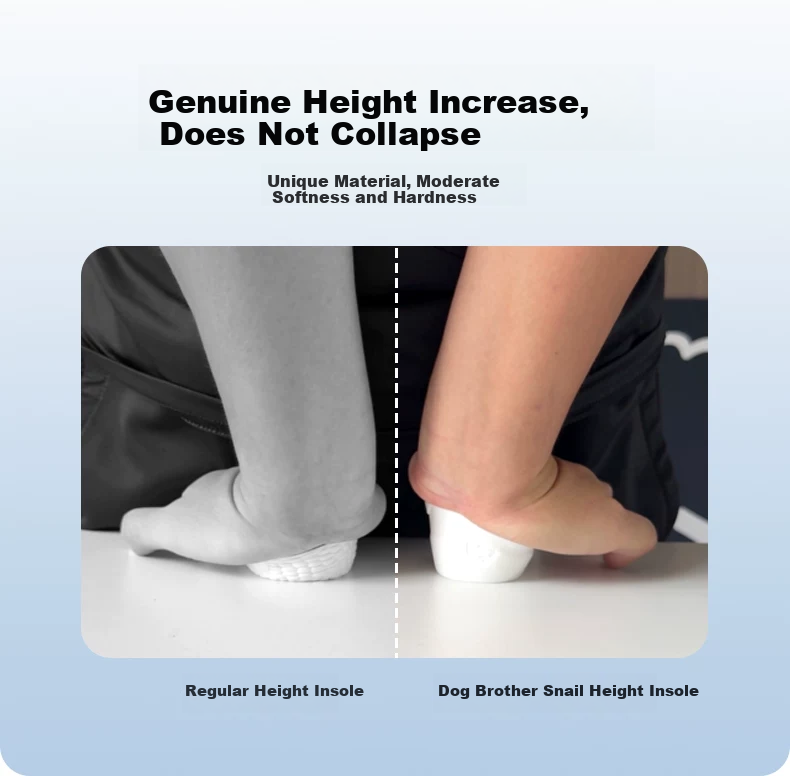 Gouge Snail Height-Increasing Insoles for Men, Arch Support, Comfortable, Invisible White, Men's Style 1.5CM, One Size Fits All, 1 Pair 9