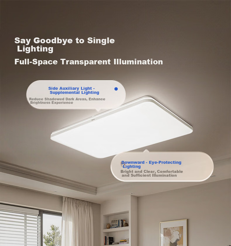 Midea Ceiling Light Living Room LED Eye-Care Dimmable Three-Color Lighting Fixture 160W Bright Eye 7