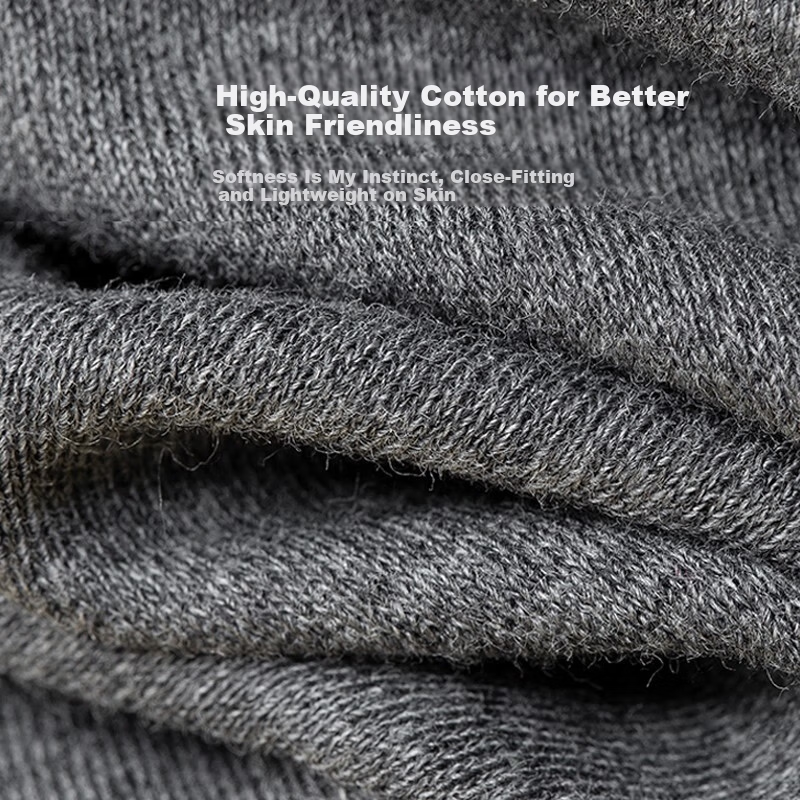 SEPTWOLVES Men's Thermal Underwear Autumn Winter Pure Cotton Antibacterial Crew Neck Base Layer Cotton Sweater