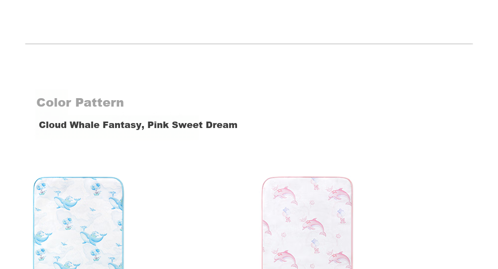 Beitais Baby Cooling Mat Breathable Ice Silk Mattress for Toddler Kindergarten Nap Bed Cloud Whale Fantasy 100*56cm 36