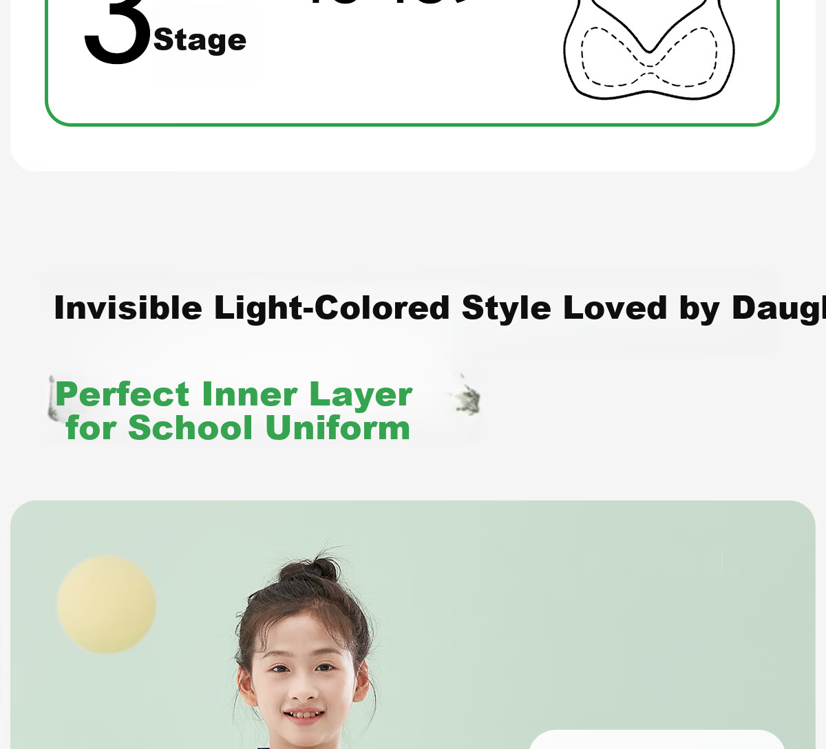 COCO SMART A-Class Modal Girls' Underwear Developmental Stage 10-Year-Old Girls' Bra Primary School Children's First Stage Small Vest 18