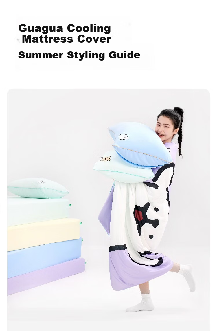 Tangdao Guagua Cooling Fitted Sheet 2026 Summer Cooling Mattress Cover Student Dormitory Single 1.5m Ice Silk Fitted Sheet 10