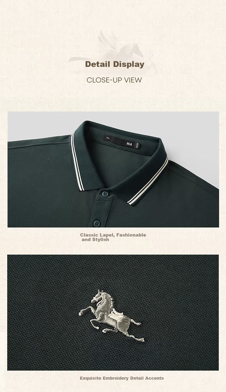 HLAHLA Men's Short Sleeve Polo Shirt 2026 New Year Horse Collar Summer Father's Day Gift 7