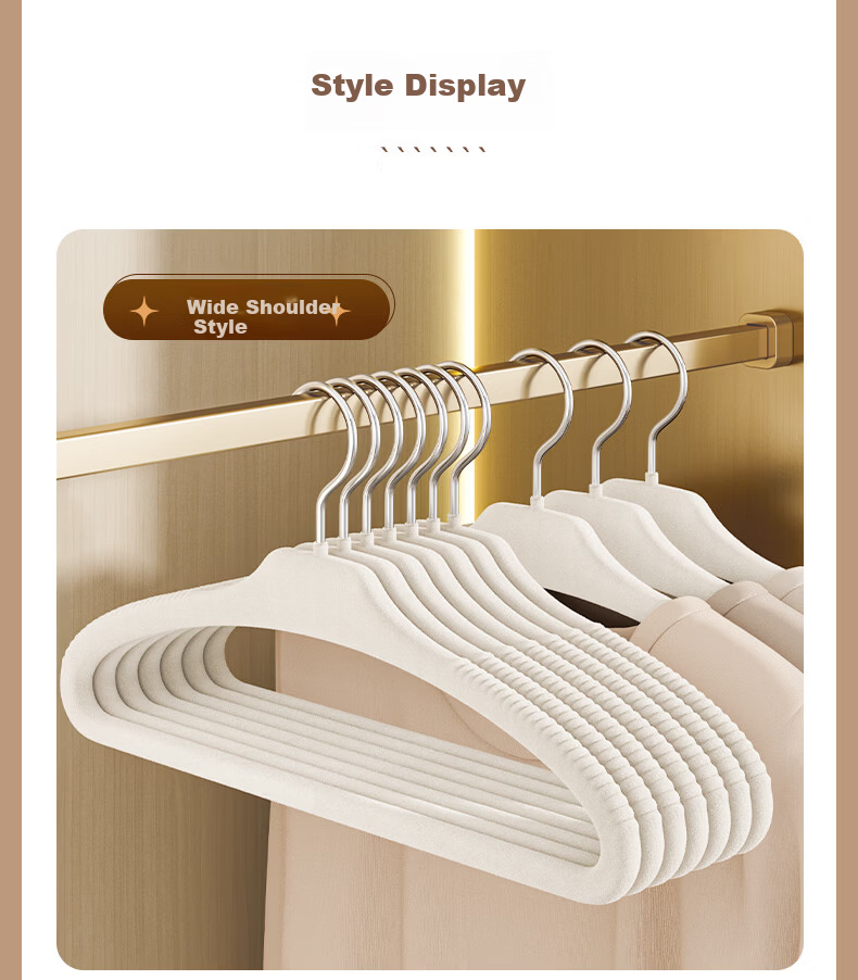 Baicaoyuan Flocked Non-Slip Hangers, Thickened Large Shoulder Protecting Clothes Hangers for Home Wardrobe, 10-Pack 11