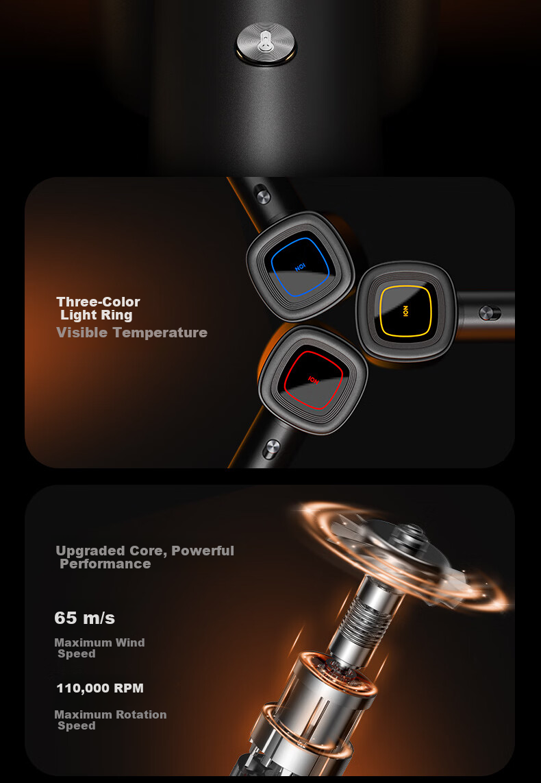 BOWEI Intercontinental Hotel High-Speed Hair Dryer B16 Home Use Low Noise High Power Quick Drying Negative Ion Leafless Hair Dryer Birthday Gift 4