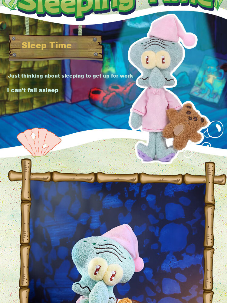 X11 SPACE Bikini Bottom Squidward's Day Series Plush Blind Box Gift Toy Plush Figure Single Box 11