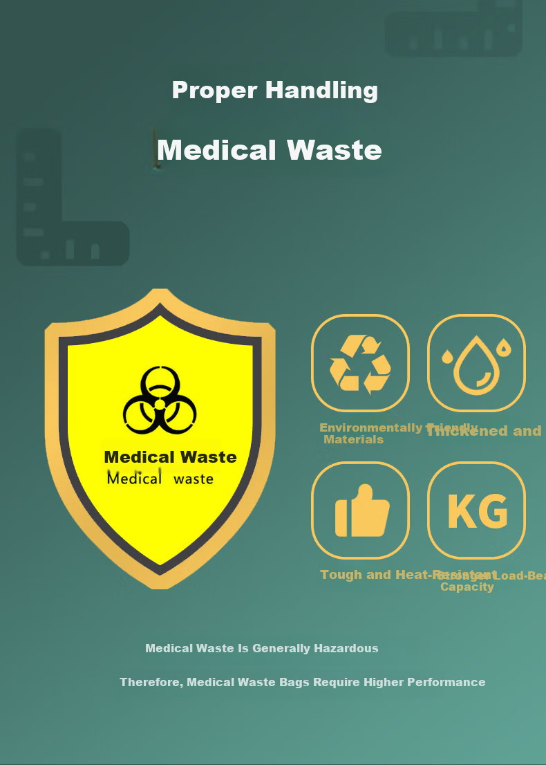 Jingbaodun Medical Yellow Clinic Large Thickened Medical Waste Bags Handheld 32*38-5L Bucket 100pcs 3