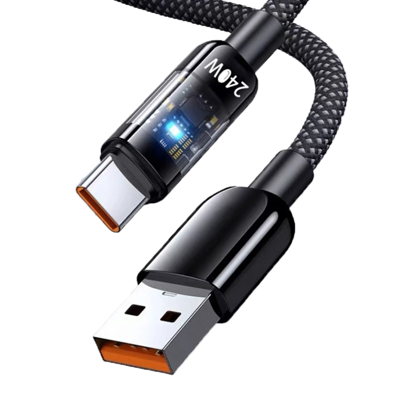 JOWOYE Huawei 240W Super Fast Charging Data Cable Samsung Apple iPhone 17 USB Hard Drive Connection Cable iTools 6A Honor Tablet Xiaomi Braided Desk Lamp Power Bank Cable 25cm