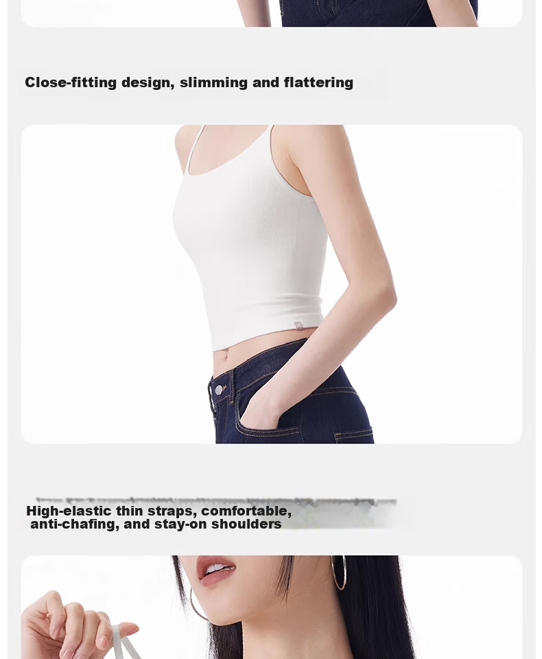MiiOW Women's Camisole Vest [Cool Lyocell] Summer Padded Backless Innerwear Versatile Tank Top 12