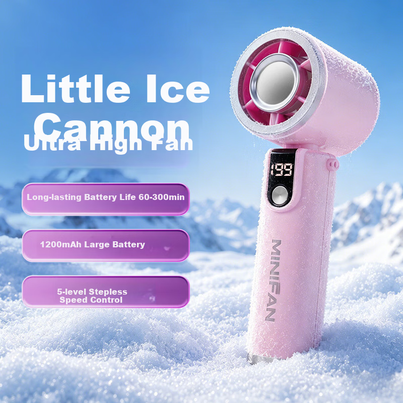 SiyiCai Handheld Mini Fan Portable Long Battery Life 2026 New Model LED Display High-Speed Blower Type-C Charging Small Fan Gift