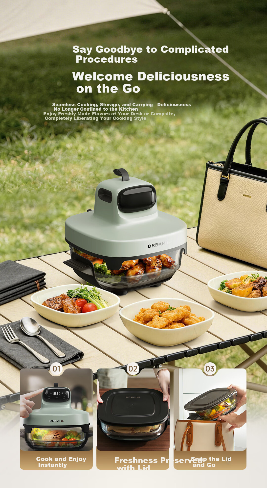 Dreame PT60 7L Air Fryer Steam Oven Combo with Glass Inner Pot, Visible Non-Stick Coating, 2026 New Model 5