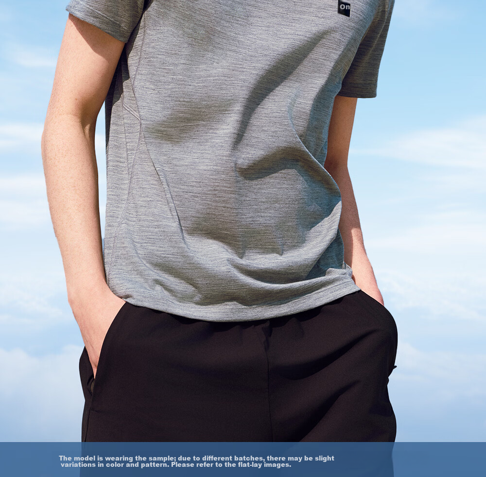 FILA Official Men's Knitted Short Sleeve Shirt 2026 Summer Fitness Sports Basic Crew Neck Merino Wool T-Shirt 12