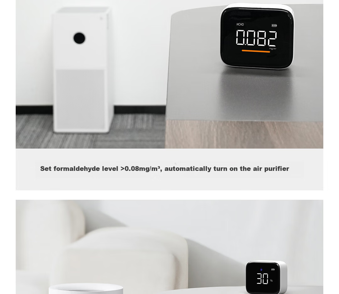 DUKA Formaldehyde Detector Home Formaldehyde Tester Air Quality Monitor Temperature Humidity Meter Clock Mijia Smart HF1 10