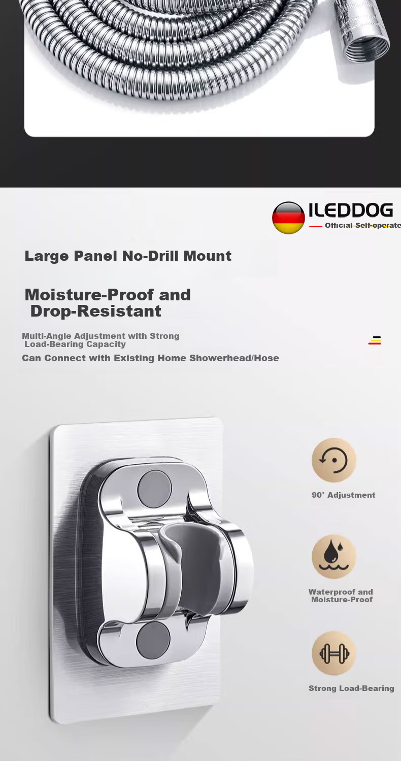 ILeddog [Germany] High-Pressure Shower Head Powerful Water Flow Home Bathroom Handheld Shower Set S0303 13