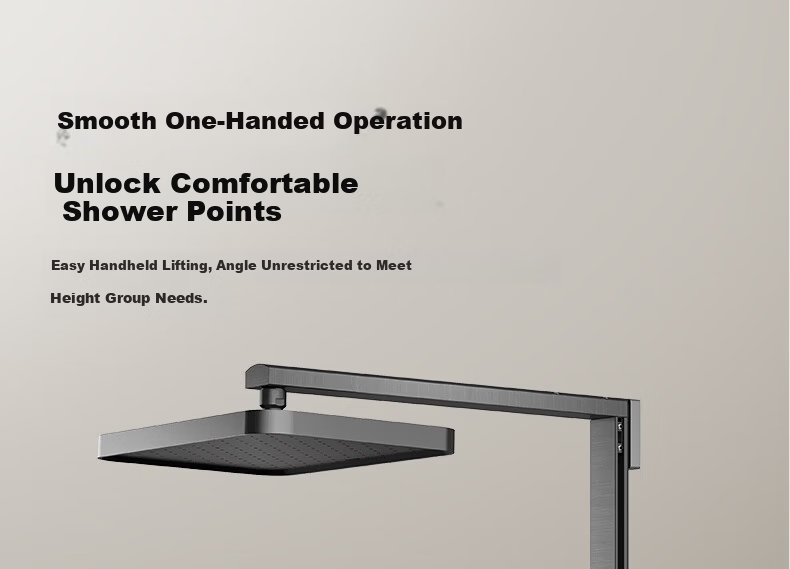JOMOO Piano Key Storage Square Tube Top Spray Handheld Dual Anti-Scale Shower Set 36694 White 32