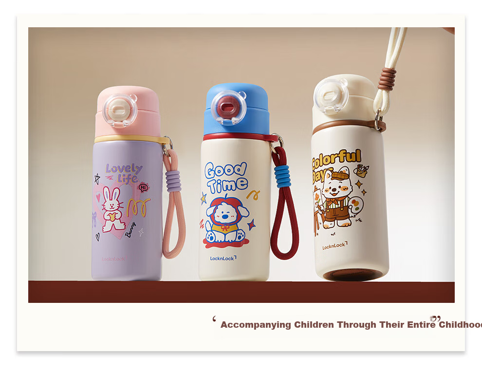 LOCK&LOCK Kids Stainless Steel Insulated Water Bottle for Ages 6-12, School Water Cup for Boys and Girls, Kindergarten Use 3