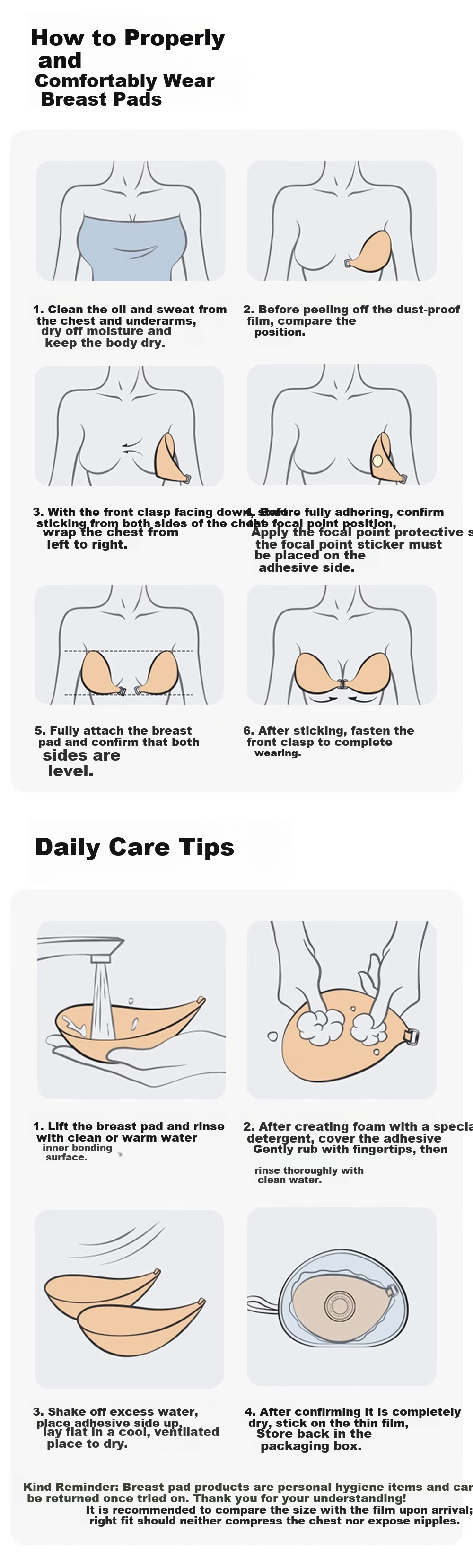 PINK AMY Lightweight Mango Chest Pads Women's Wedding Dress Bra Pads Non-Slip Invisible Push-Up Mango Anti-Exposure Nipple Covers 12